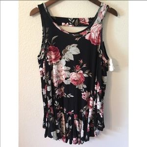 Floral Cold shoulder tunic